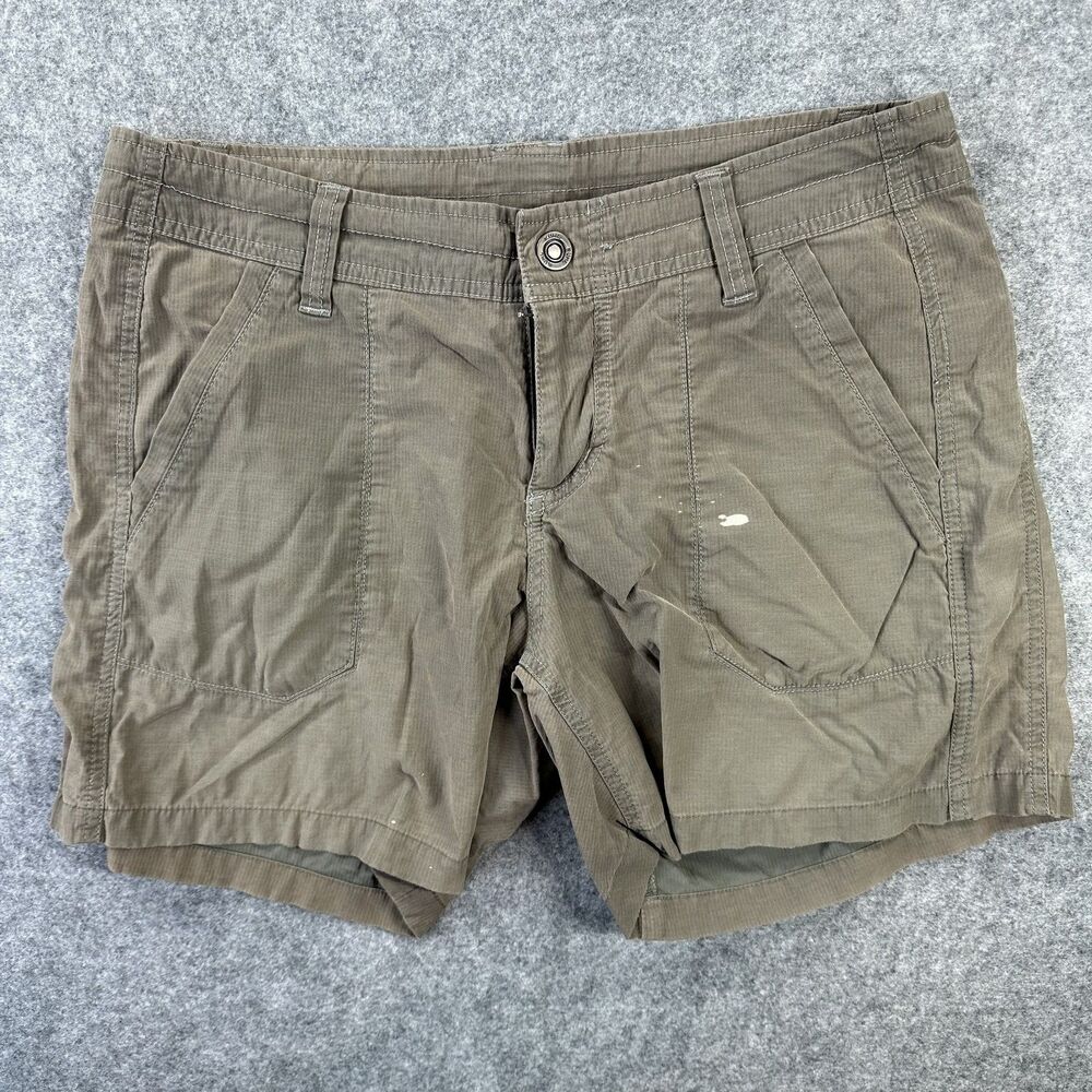 Kuhl Shorts Womens 10 Brown Utility Hiking 6 Inseam Stretch Pockets Outdoor